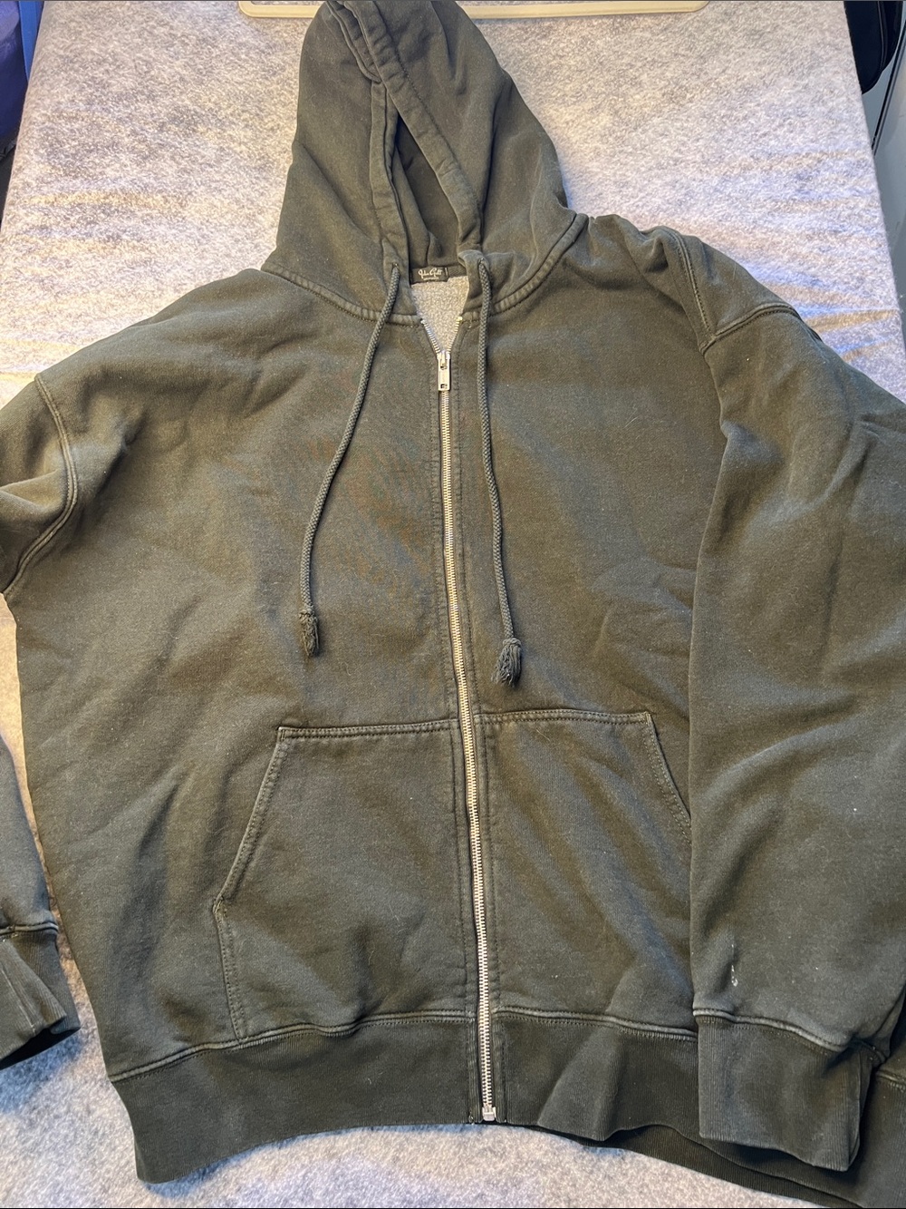 Brandy Melville Olive Zip-Up Hoodie
